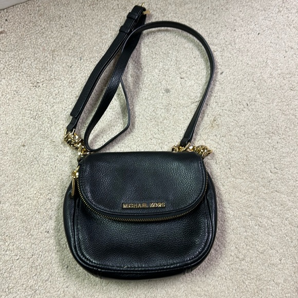 Women’s Michael Kors Black Pebble Grain Leather Crossbody Bag - Picture 1 of 5